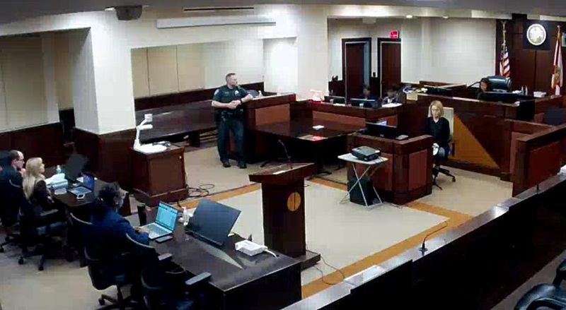 Daniel Spencer appears in court before Leon Circuit Judge Tiffany Baker-Carper on April 15, 2025, after he was convicted of traveling to meet a minor for sex. Weeks later, he was arrested on murder and child abuse charges in the May 19 death of his 5-year-old stepdaughter, Missy Mogle.