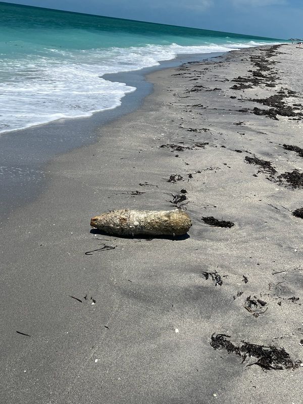 A 100-pound aircraft bomb from World War II was found on Englewood Beach by two children. The Sarasota Sheriff's Office and the McDill Explosive Ordinance Disposal Airmen determined the bomb was inactive.