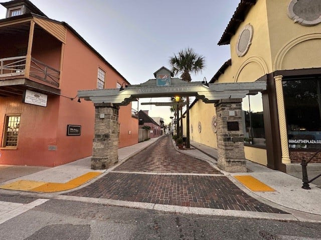 Aviles Street located in historic downtown St. Augustine