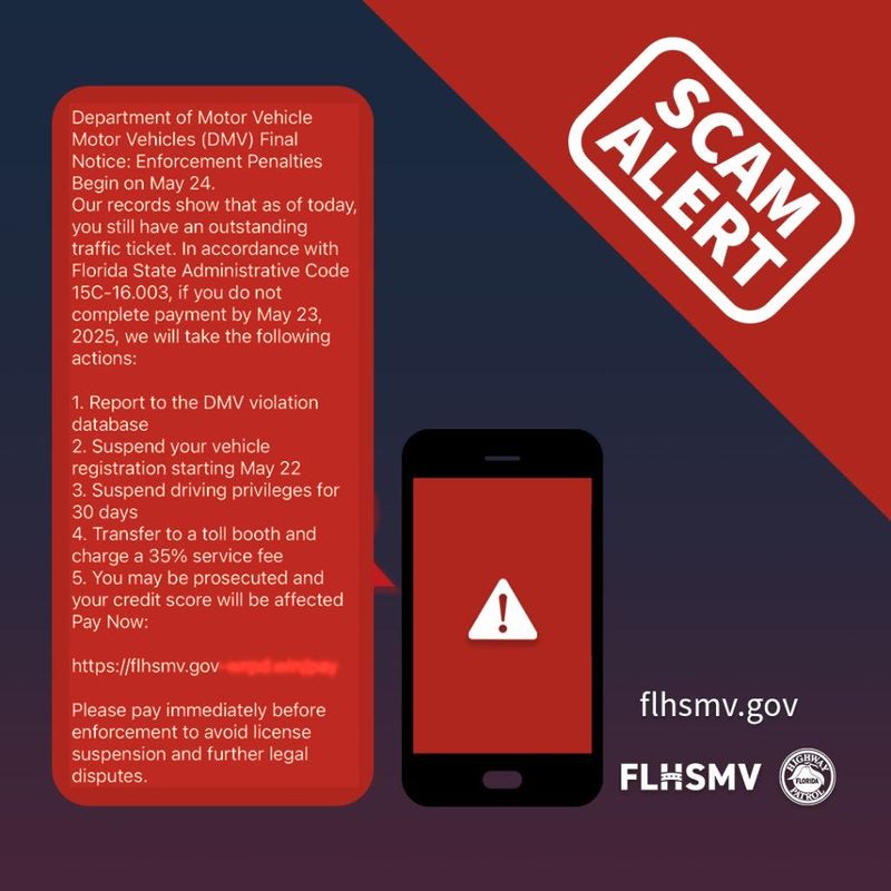 The Florida Department of Highway Safety and Motor Vehicles is warning drivers about a recent text message scam targeting Floridians.