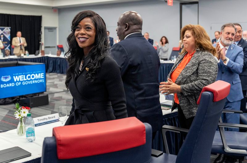 Marva Johnson smiles after being confirmed as the new Florida A&M University president during the Florida Board of Governors meeting at Florida Atlantic University on June 18, 2025 in Boca Raton, Florida.