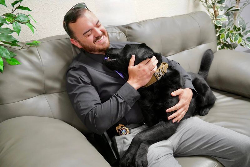 Port St. Lucie Police Department’s newest canine, Dexter, an “electronic storage detection K9,” introduced to the public on June 19, 2025, has specialized training to help officers “locate electronic evidence,” with his partner, Detective Andrew Zamfino.