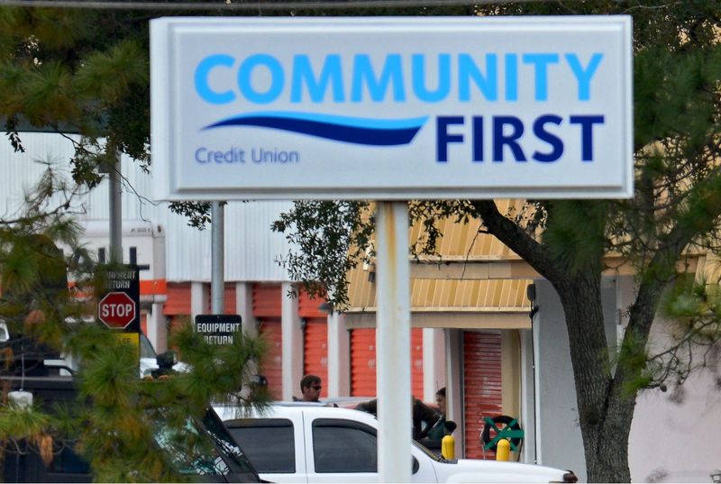 This 2016 photo shows a sign from a Community First Credit Union branch in Jacksonville.