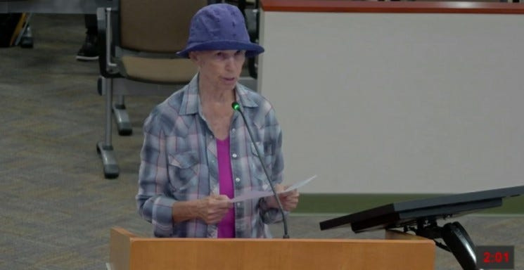 St. Augustine resident BJ Kaladi speaks during public comment at a St. Johns County Board of County Commissioners Meeting regarding the removal of mug shots from the St. Johns County Sheriff's Office website.