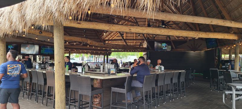 Lunch under the chickee at Snook Inn on Marco Island.