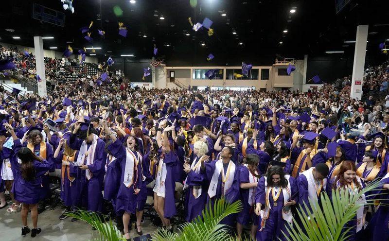 A class of 343 students graduate from Booker High School in Sarasota on May 31, 2025. The graduation was held in Robarts Arena.