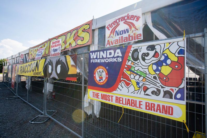 Fireworks are for sale at Pyro Buddies in Navarre on June 26, 2025.
