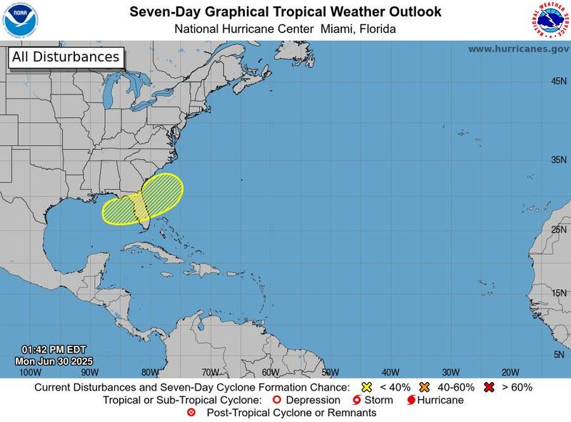 Tropical conditions 2 p.m. June 30, 2025.