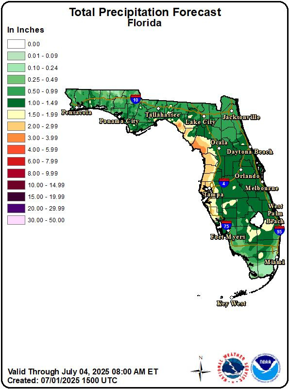 Florida could be in line for plenty of rain from a cluster of storms that has low chance of becoming a tropical depression or storm.