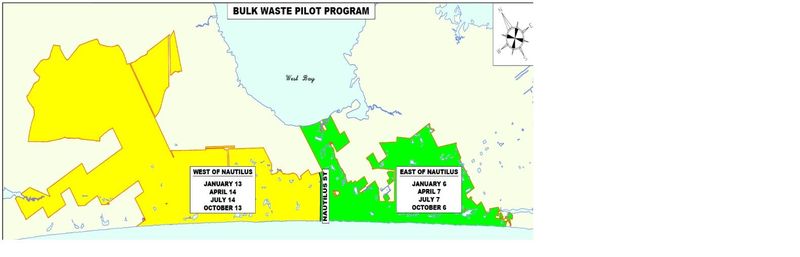 The city of Panama City Beach has Bulk Waste Pickup program, with pickups four times per year. The dates are different for those living east and west of Nautilus Street within the city limits. On this map, the 2025 dates are listed.