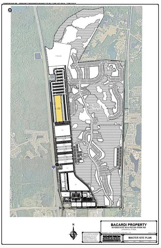 The site plan for the Bacardi property as filed recently with JEA.