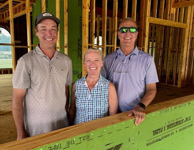 The Bevill Family is overseeing the renovation of the Hyde Park Golf Club and its clubhouse on Jacksonville's Westside. From the left are general manager Garrett Bevill and his parents, Melanie and Tommy Bevill. Melanie Bevill's father, eight-time PGA Tour winner Billy Maxwell, owned the course until his passing in 2021.