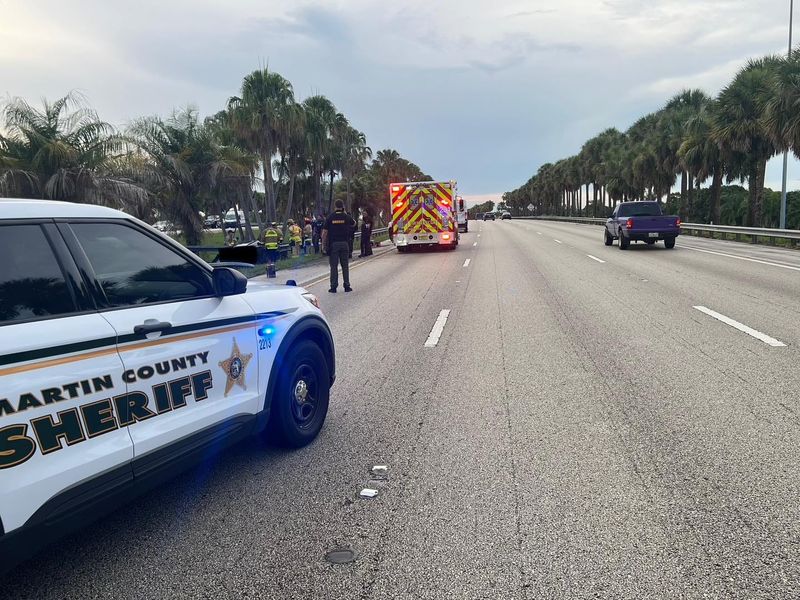 A fatal single-vehicle crash on Interstate 95 in Stuart on July 10, 2025. The crash was reported at 7:09 p.m. and the scene was cleared just after 11:30 p.m.