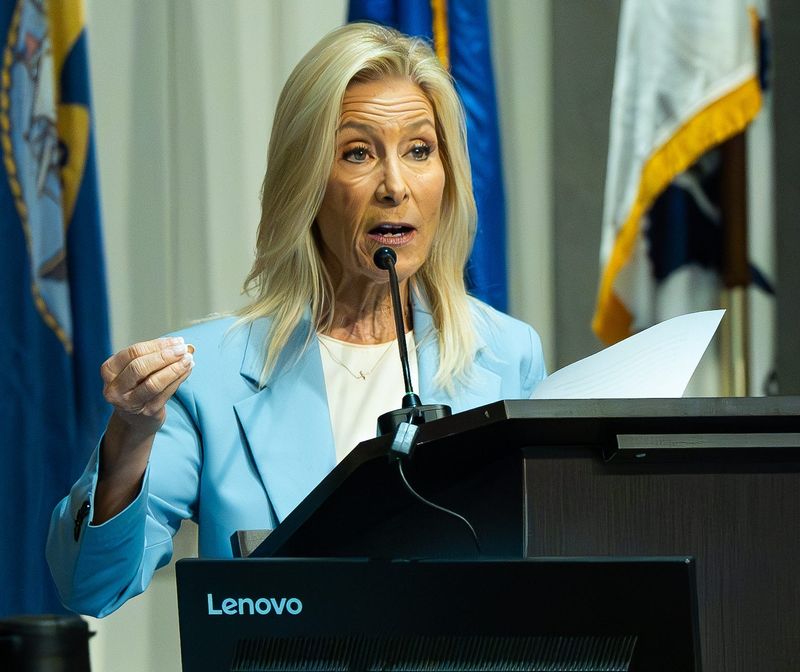 Jacksonville Mayor Donna Deegan gave her budget address to City Council Monday morning, July 14, 2025 for the proposed 2025-26 budget. Her budget outlined her priorities and proposed a $2 billion general fund budget. [Doug Engle/Florida Times-Union]