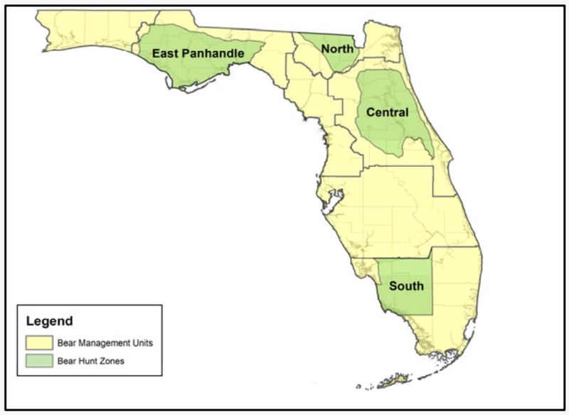 The proposed bear hunting zones in Florida