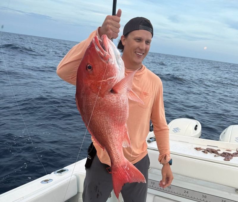 Joe Yarbrough Jr. was among the lucky anglers who plucked a fully intact red snapper from the depths during last weekend's two-day bonanza.
