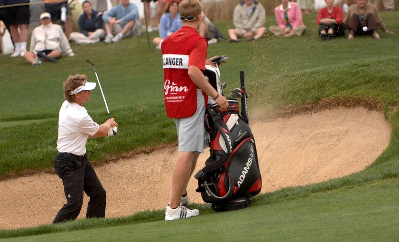 Bernhard Langer hits a bunker shot at the 10th hole of the Ocean Course at Hammock Golf Course in Palm Coast on March 30, 2008, on his way to winning the PGA Tour Champions Ginn Championship. The course will host the PGA Tour Champions again in 2026 when the Constellation Furyk & Friends moves from Jacksonville to Ocean Hammock.