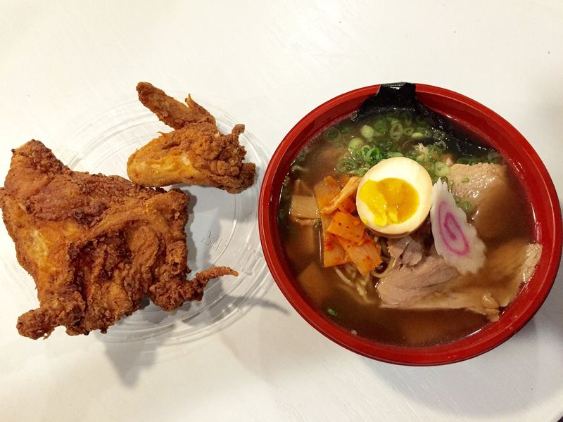 The fried chicken and ramen combo at Hanger Bay Cafe & Gallery, 2294 Mayport Road in Atlantic Beach.