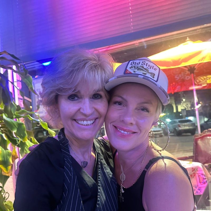 Pop star Pink visited Sarasota Portuguese-Italian fusion restaurant Amore on Sunday. Amore owner Liana Vitorino, left, is pictured here with Pink.