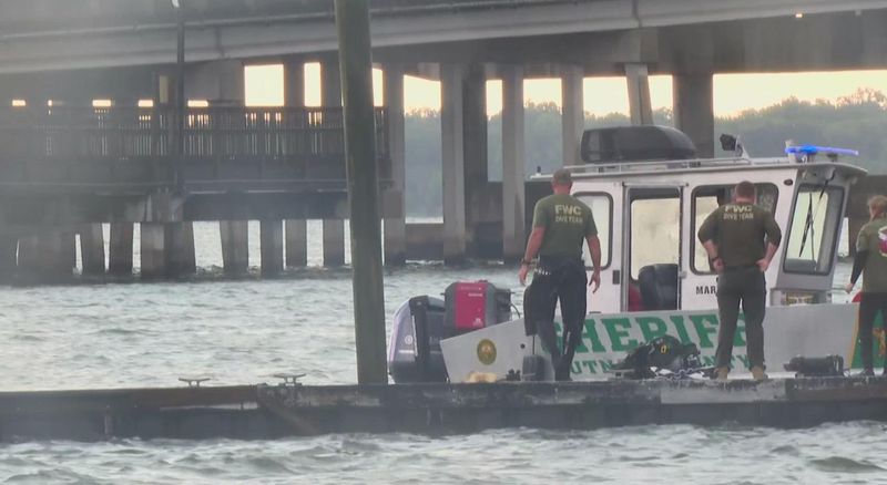 Putnam County authorities search for two missing men who fell into the St. Johns River while shrimping on July 21, 2025.