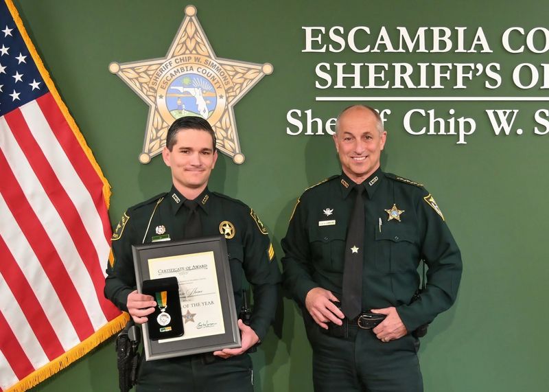 Sgt. Chase Horne, left, was appointed to the Criminal Justice Standards and Training Commission by Gov. Ron DeSantis. He is also the recipient of the ECSO's Officer of the Year Award in 2023.