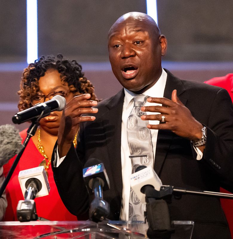 Attorney Ben Crump addresses the media on July 23, 2025, about William McNeil Jr. questionable traffic stop and ensuing arrest and beating by Jacksonville police.