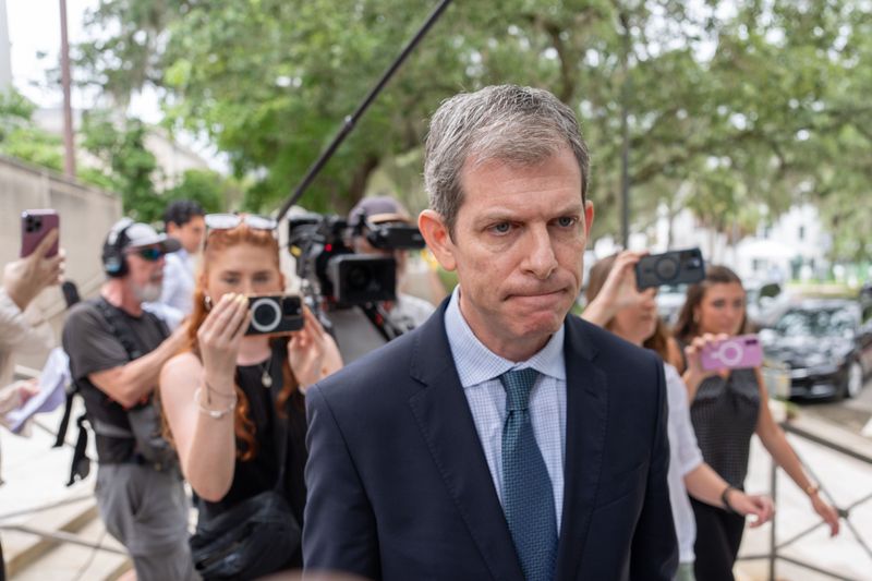 Ghislaine Maxwell’s defense attorney David Markus answers questions from the media after the close of Maxwell’s deposition with the Department of Justice on Friday, July 25, 2025.