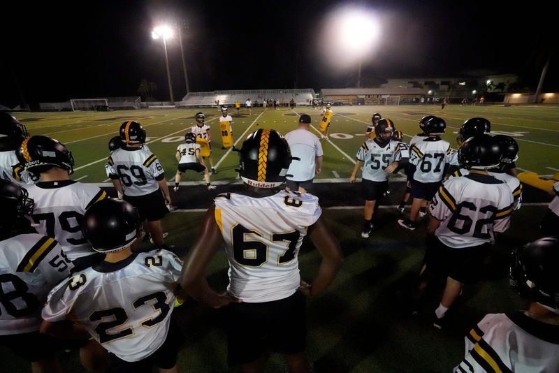 The Bishop Verot High School football team held its first practice of the season early Monday morning July 28, 2025.
