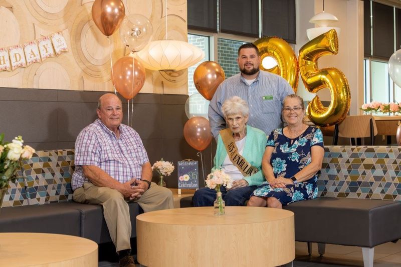 ​The Publix store at Lake Washington Crossing in Melbourne held a birthday celebration for 95-year-old customer Martha Kennon. Also pictured, from left, are her son, Craig Kennon; grandson, Joshua Kennon; and daughter-in-law, Vickie Kennon.