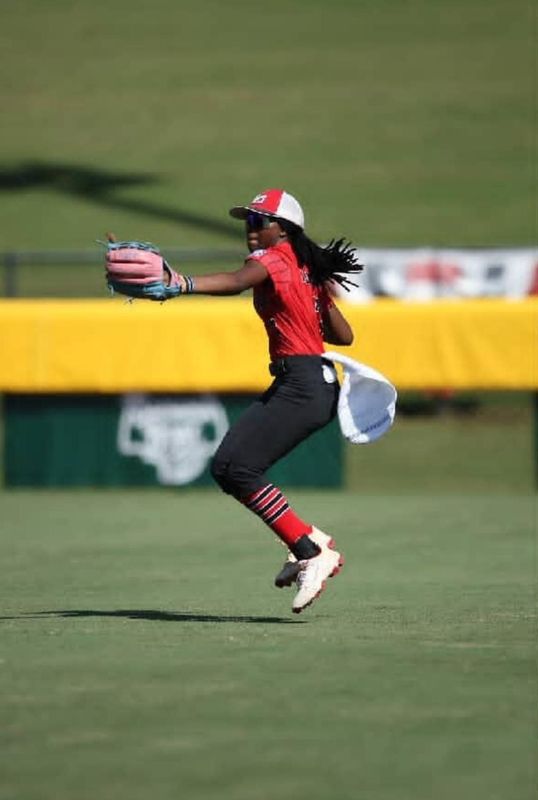 Layla Holton throws from the outfield for the Lake Mary All-Stars. Holton plays center field for the Lake Mary, Florida Little League softball team.