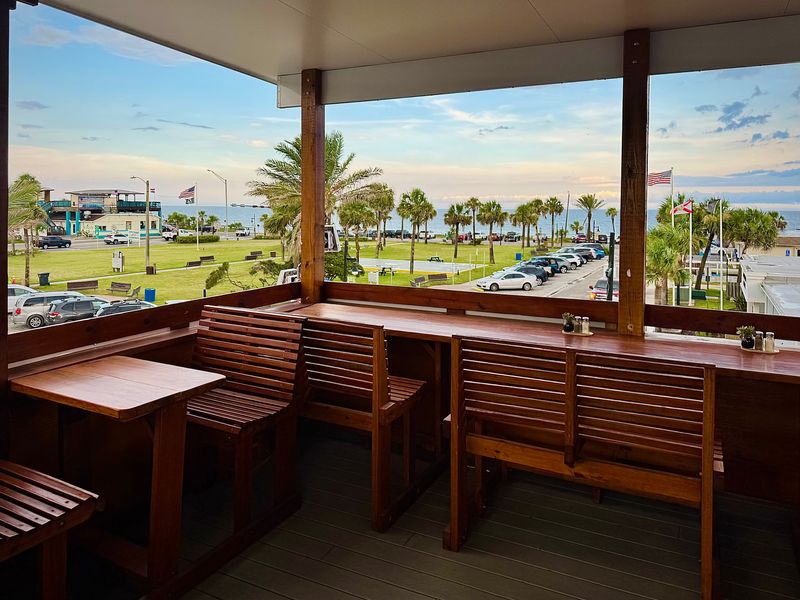 Rooftop view overlooking Flagler Beach at Barnhill's Cafe, Bar & Grill.