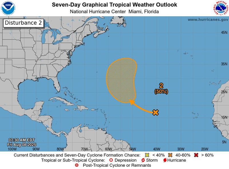 Invest 96L 8 a.m. Aug. 8, 2025.