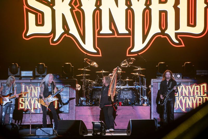 Lynyrd Skynyrd performs during the fifth day of the Iowa State Fair on Aug. 11, 2025, in Des Moines.