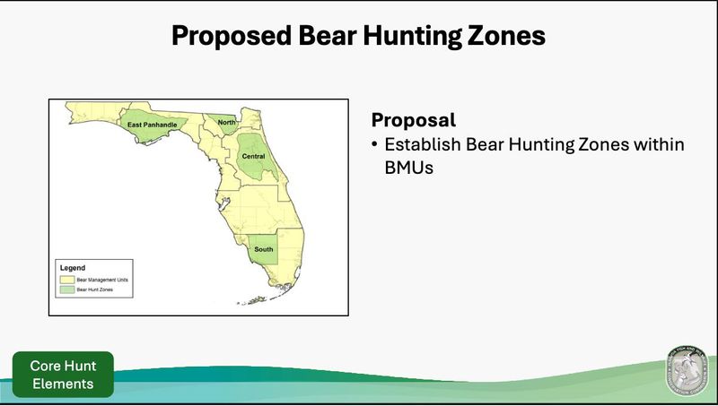 Florida's black bear hunt will take place across four bear hunting zones established within four of the state's Bear Management Units.