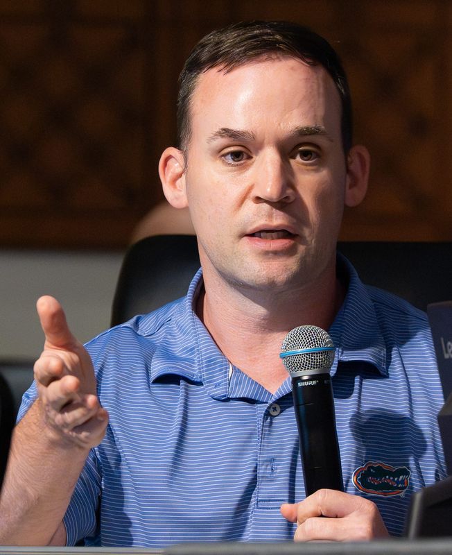City Councilman Rory Diamond talks at an issue during the Finance Committee’s August budget hearings Thursday August 14, 2025 at Jacksonville City Hall. After the Finance Committee completes its version of the 2025-26 budget, the full council will vote on it in September.