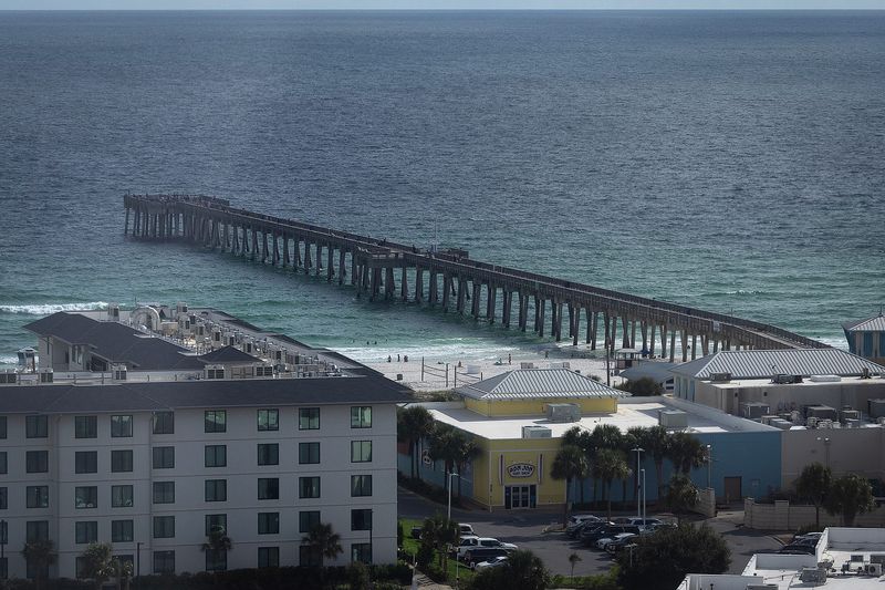 Pier Park in Panama City Beach, Fla., as seen from the Sky Wheel Aug. 14, 2025. (Tyler Orsburn/News Herald)