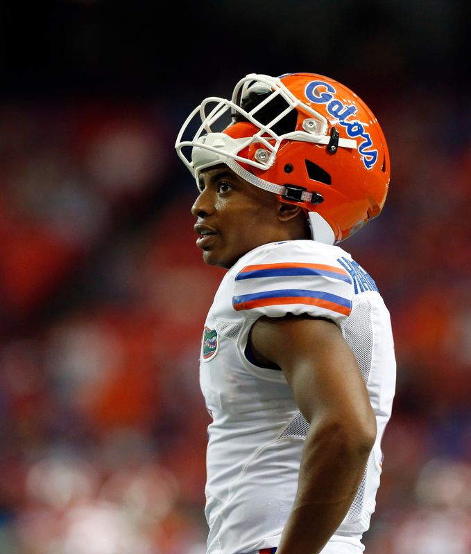 Dec 5, 2015; Atlanta, GA, USA; Florida Gators defensive back Vernon Hargreaves III (1) looks on prior to the 2015 SEC Championship Game against the Alabama Crimson Tide at the Georgia Dome. Mandatory Credit: Jason Getz-USA TODAY Sports