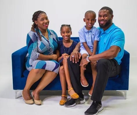 Fendrick Gabaud, pictured with his family, died Aug. 22, 2025, after becoming ill following his completion of a physical test for individuals applying to become Flagler County Fire Rescue employees.