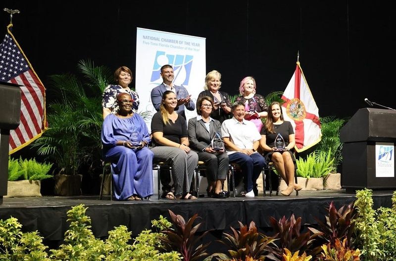 The Manatee Chamber's 45th annual Small Business & Nonprofit of the Year Awards honored Frosted Pink, Kona Ice of Manatee County, Kidspot, Sunshine Movers, Family Promise of Sarasota-Manatee, and Meals on Wheels PLUS of Manatee.