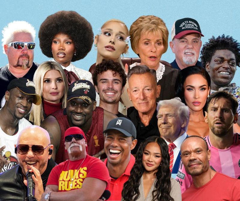 A collage of some of the biggest names from or associated with the state of Florida.