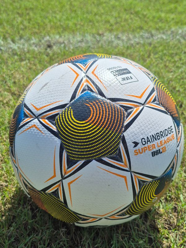 STOCK | An official Gainbridge Super League ball is pictured at practice for Sporting Club Jacksonville women's soccer in Jacksonville, Florida, on Aug. 26, 2025. [Clayton Freeman/Florida Times-Union]