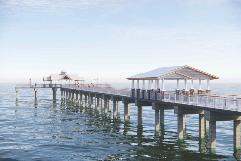 The rebuilt Fort Myers Beach pier will extend 1,000 feet in length and 12 feet in width, longer and wider than the previous structure. These renderings represent 100% design completion.