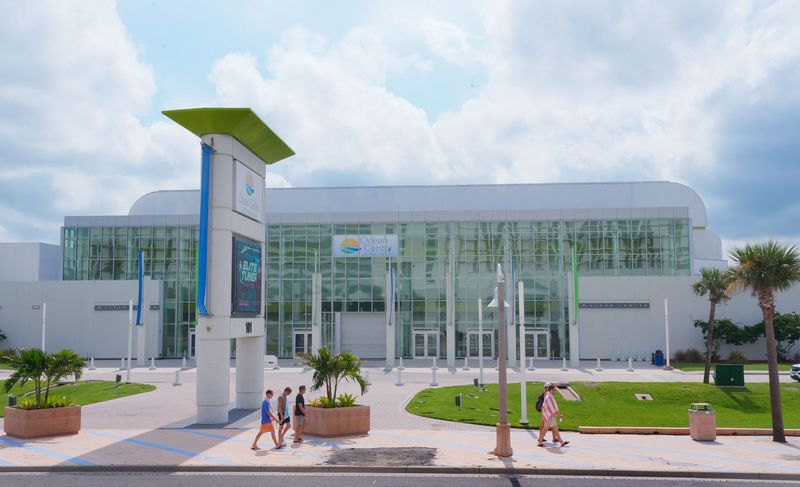 Visitors stroll past the Daytona Beach Ocean Center in August. The county-run convention center has been nominated for a Reader's Choice Award by industry trade publication ConventionSouth.