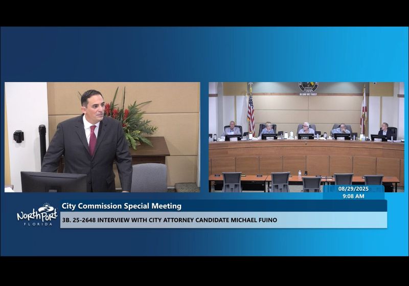 Michael Fuino, left, was tapped by the North Port City Commission as its top choice as the new City Attorney. Fuino is currently the senior assistant city attorney and chief litigator for the city of Clearwater.