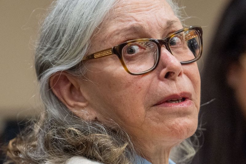 Donna Adelson reacts to seeing friends sit behind her in the courtroom Wednesday, Sept. 3, 2025.