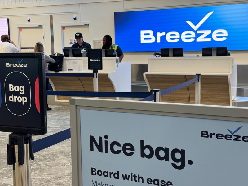 The baggage check-in counter for Breeze Airways at Daytona Beach International Airport, pictured on Nov. 14, 2024.