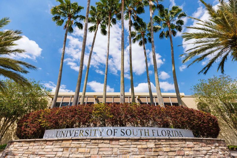 The entrance to the University of South Florida campus in Tampa.