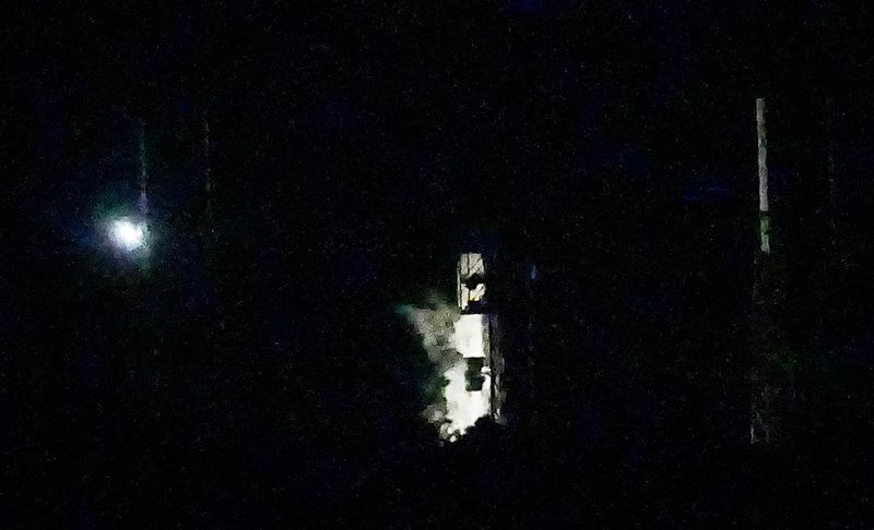 A SpaceX Falcon 9 rocket remains on the ground at Cape Canaveral Space Force Station, FL September 9, 2025. Launch of the rocket, carrying the Nusantera Lima communications satellite for Pasifik Satelit Nusantara of Indonesia, was delayed for a second day due to bad weather. Craig Bailey, FLORIDA TODAY via USA TODAY NETWORK