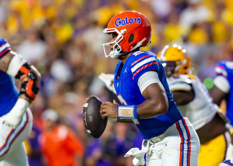 Gators Quarterback DJ Lagway 2, LSU Tigers take on the Florida Gators. Sept 13, 2025; Baton Rouge, Louisiana, USA; at Tiger Stadium.