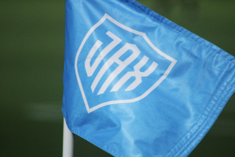 A Sporting Jax corner flag blows in the wind during a Gainbridge Super League women's soccer game on Sept. 13, 2025. [Clayton Freeman/Florida Times-Union]